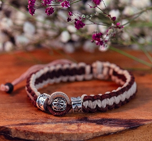 Браслет «Во славу Бога Велеса». 20-23 см. Металл. Кожа